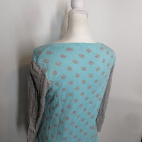 Banana Republic Women's Blue Gray Polka Dot Sweater Size Small - Picture 8 of 8